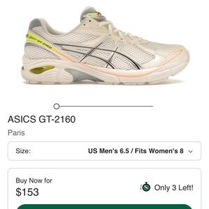 ASICS GT-2160 Cream and Neon Sneakers